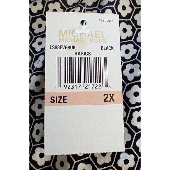 Michael Kors Women's Sheath Dress Black & White Floral Knee Length - 2X  NWT - Picture 8 of 9